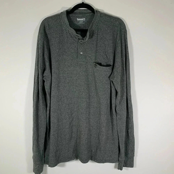Timberland Shirt Men’s XXL Green Long Sleeve Slim Fit 1/4 Button Crew Neck - Picture 1 of 7